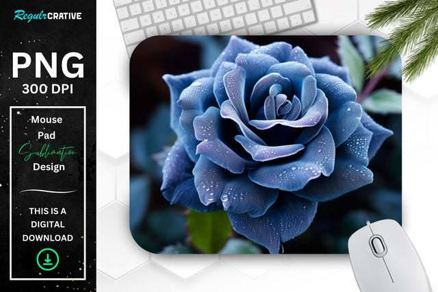 Beautiful Frost Rose Mouse Pad Sublimation Regulrcrative 