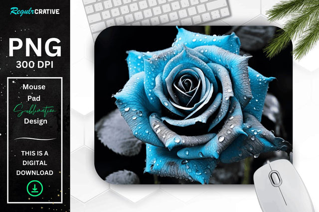 Beautiful Frost Rose Mouse Pad Sublimation Regulrcrative 