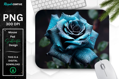 Beautiful Frost Rose Mouse Pad Sublimation Regulrcrative 