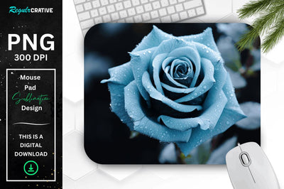 Beautiful Frost Rose Mouse Pad Sublimation Regulrcrative 