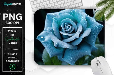 Beautiful Frost Rose Mouse Pad Sublimation Regulrcrative 