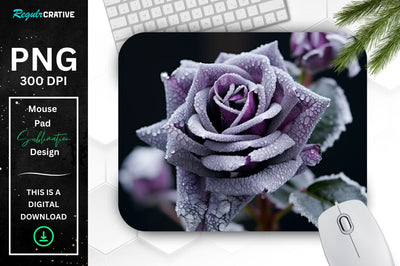 Beautiful Frost Rose Mouse Pad Sublimation Regulrcrative 