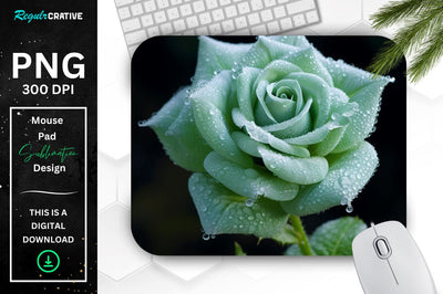 Beautiful Frost Rose Mouse Pad Sublimation Regulrcrative 
