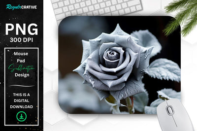 Beautiful Frost Rose Mouse Pad Sublimation Regulrcrative 