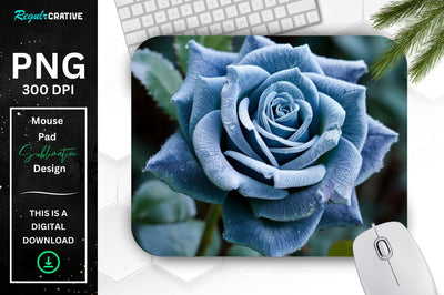 Beautiful Frost Rose Mouse Pad Sublimation Regulrcrative 
