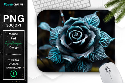 Beautiful Frost Rose Mouse Pad Sublimation Regulrcrative 