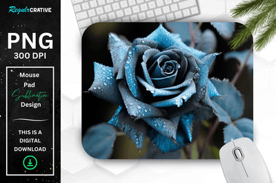 Beautiful Frost Rose Mouse Pad Sublimation Regulrcrative 