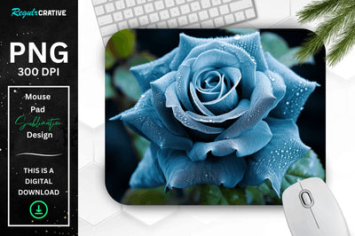 Beautiful Frost Rose Mouse Pad Sublimation Regulrcrative 