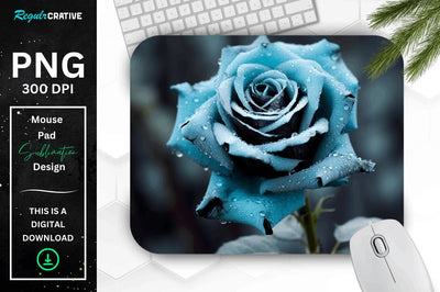 Beautiful Frost Rose Mouse Pad Sublimation Regulrcrative 