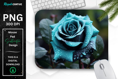 Beautiful Frost Rose Mouse Pad Sublimation Regulrcrative 