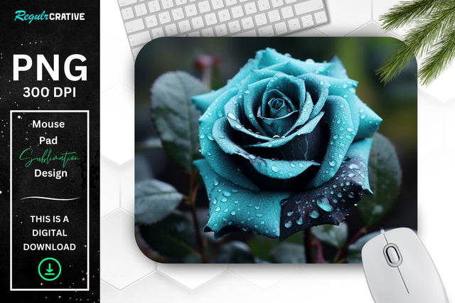 Beautiful Frost Rose Mouse Pad Sublimation Regulrcrative 