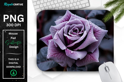 Beautiful Frost Rose Mouse Pad Sublimation Regulrcrative 