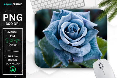 Beautiful Frost Rose Mouse Pad Sublimation Regulrcrative 