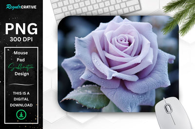 Beautiful Frost Rose Mouse Pad Sublimation Regulrcrative 
