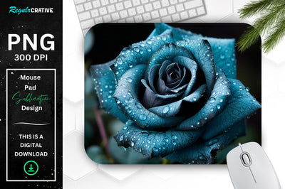 Beautiful Frost Rose Mouse Pad Sublimation Regulrcrative 