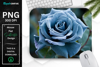 Beautiful Frost Rose Mouse Pad Sublimation Regulrcrative 