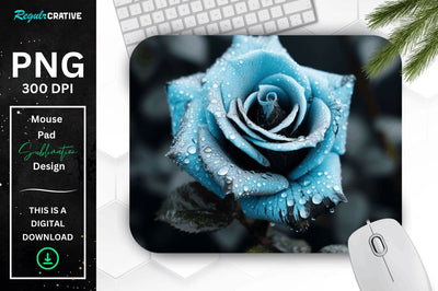Beautiful Frost Rose Mouse Pad Sublimation Regulrcrative 