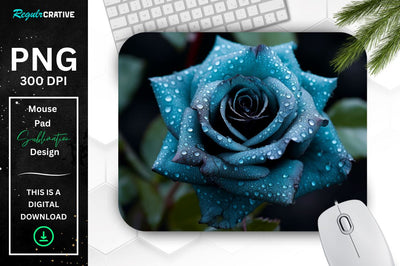 Beautiful Frost Rose Mouse Pad Sublimation Regulrcrative 