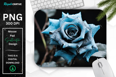 Beautiful Frost Rose Mouse Pad Sublimation Regulrcrative 