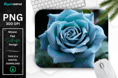 Beautiful Frost Rose Mouse Pad Sublimation Regulrcrative 