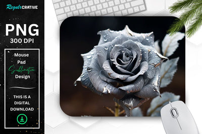 Beautiful Frost Rose Mouse Pad Sublimation Regulrcrative 