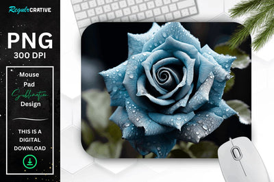 Beautiful Frost Rose Mouse Pad Sublimation Regulrcrative 