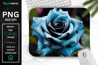 Beautiful Frost Rose Mouse Pad Sublimation Regulrcrative 