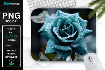 Beautiful Frost Rose Mouse Pad Sublimation Regulrcrative 