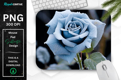 Beautiful Frost Rose Mouse Pad Sublimation Regulrcrative 