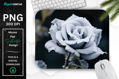 Beautiful Frost Rose Mouse Pad Sublimation Regulrcrative 