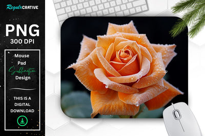Beautiful Frost Rose Mouse Pad Sublimation Regulrcrative 