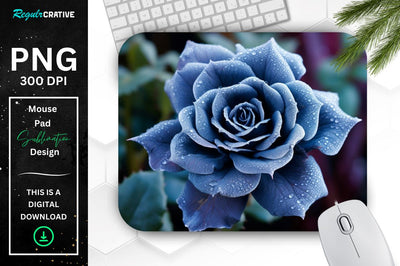 Beautiful Frost Rose Mouse Pad Sublimation Regulrcrative 