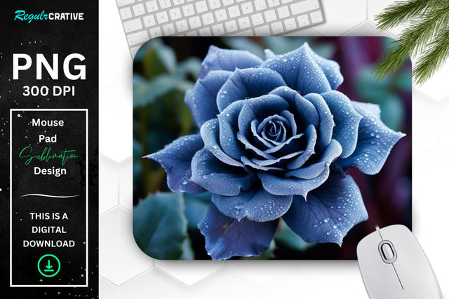 Beautiful Frost Rose Mouse Pad Sublimation Regulrcrative 