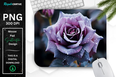 Beautiful Frost Rose Mouse Pad Sublimation Regulrcrative 