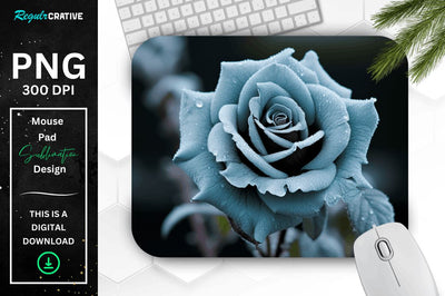 Beautiful Frost Rose Mouse Pad Sublimation Regulrcrative 