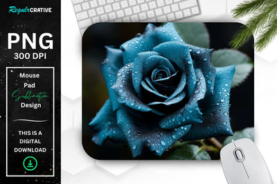 Beautiful Frost Rose Mouse Pad Sublimation Regulrcrative 