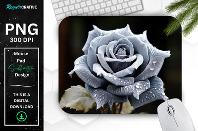 Beautiful Frost Rose Mouse Pad Sublimation Regulrcrative 