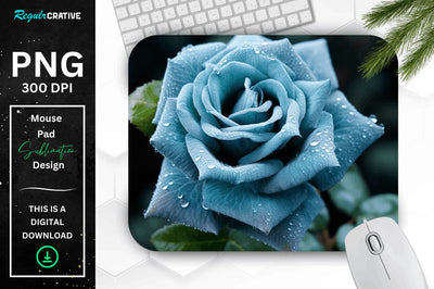 Beautiful Frost Rose Mouse Pad Sublimation Regulrcrative 