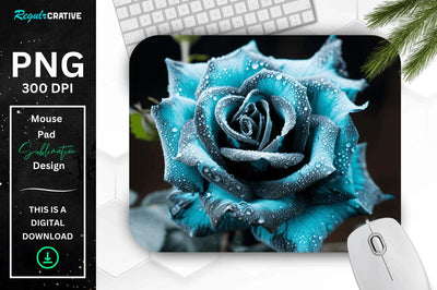 Beautiful Frost Rose Mouse Pad Sublimation Regulrcrative 