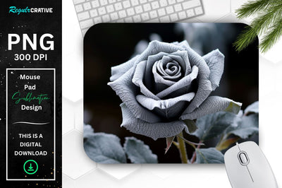Beautiful Frost Rose Mouse Pad Sublimation Regulrcrative 