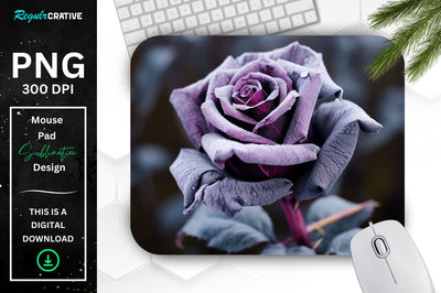 Beautiful Frost Rose Mouse Pad Sublimation Regulrcrative 