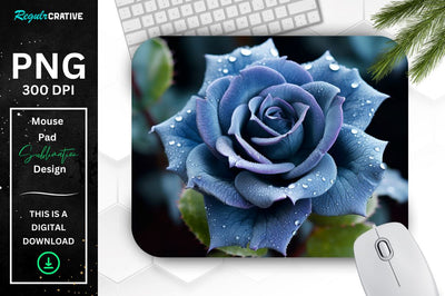 Beautiful Frost Rose Mouse Pad Sublimation Regulrcrative 