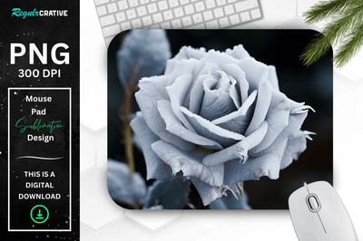 Beautiful Frost Rose Mouse Pad Sublimation Regulrcrative 