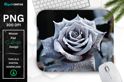 Beautiful Frost Rose Mouse Pad Sublimation Regulrcrative 