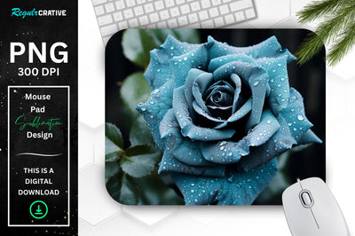 Beautiful Frost Rose Mouse Pad Sublimation Regulrcrative 