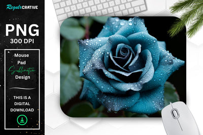 Beautiful Frost Rose Mouse Pad Sublimation Regulrcrative 