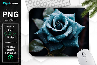Beautiful Frost Rose Mouse Pad Sublimation Regulrcrative 
