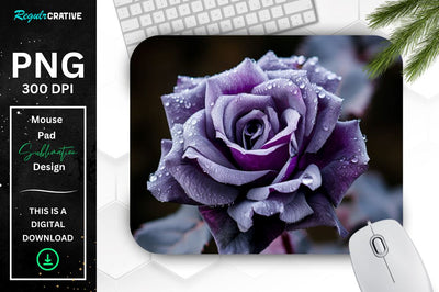 Beautiful Frost Rose Mouse Pad Sublimation Regulrcrative 