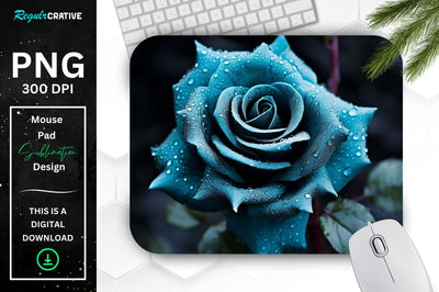 Beautiful Frost Rose Mouse Pad Sublimation Regulrcrative 