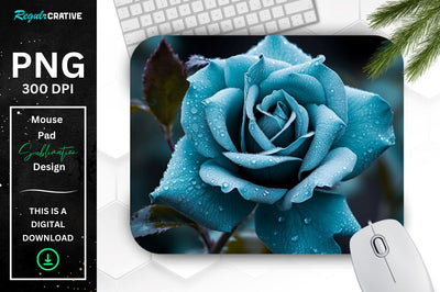 Beautiful Frost Rose Mouse Pad Sublimation Regulrcrative 